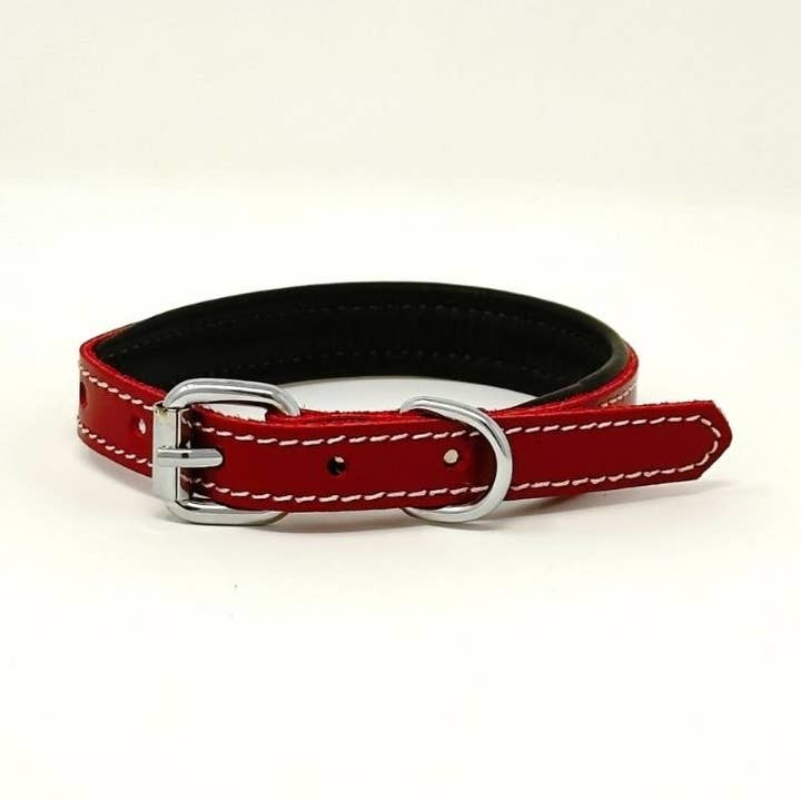 XXSmall Leather Dog Collar | ColorPop Series – Soft Padded Handmade (13.8 in) for wholesale by GAD Roots