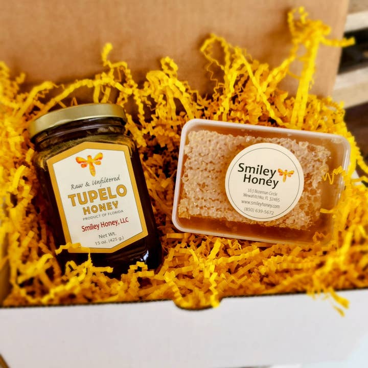 Honey and Comb Gift Box for wholesale by Smiley Honey