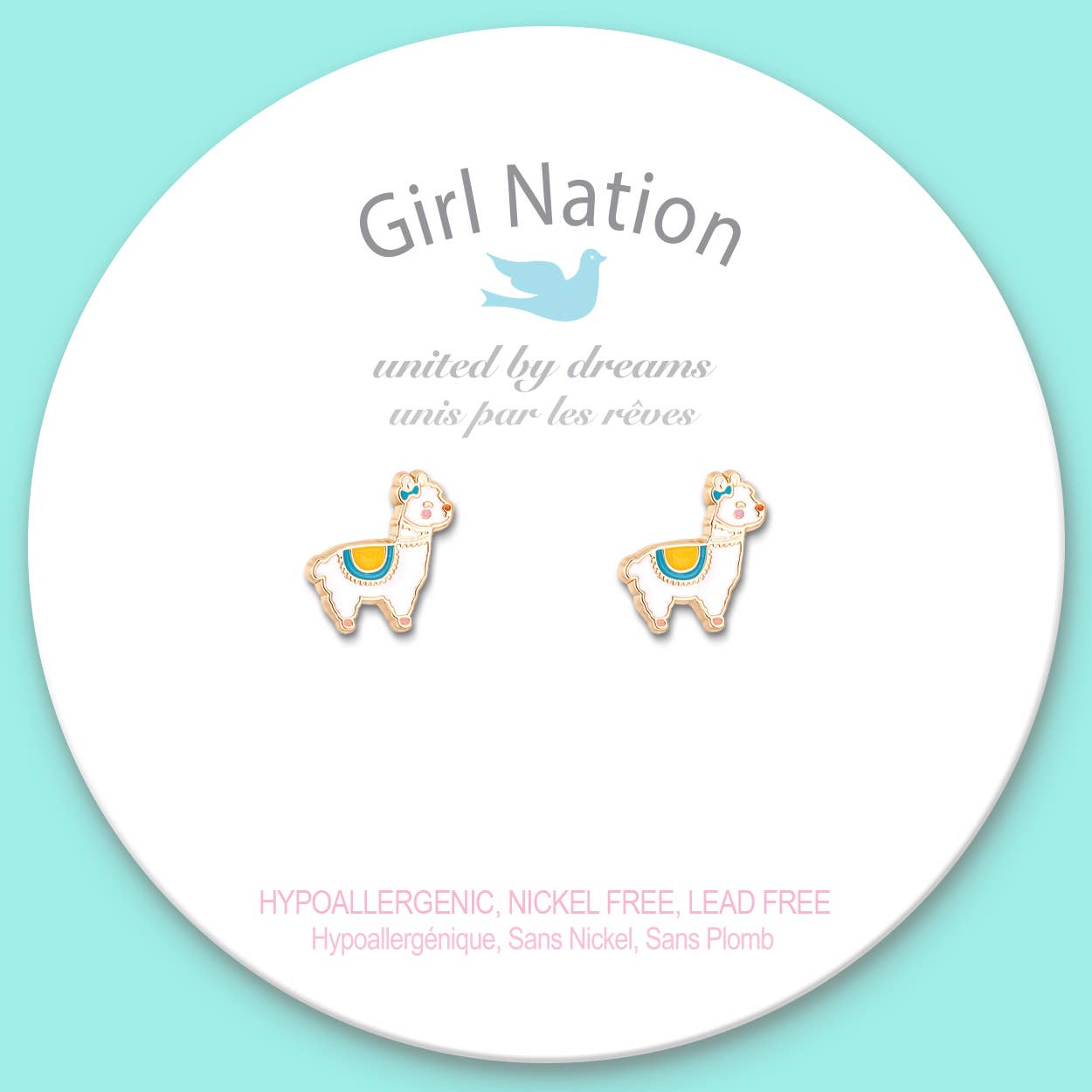 Girl Nation - Vente Boucles d'oreilles – enfant - Glama Llama | Boucles d'oreilles mignonnes | Hypoallergéniques1