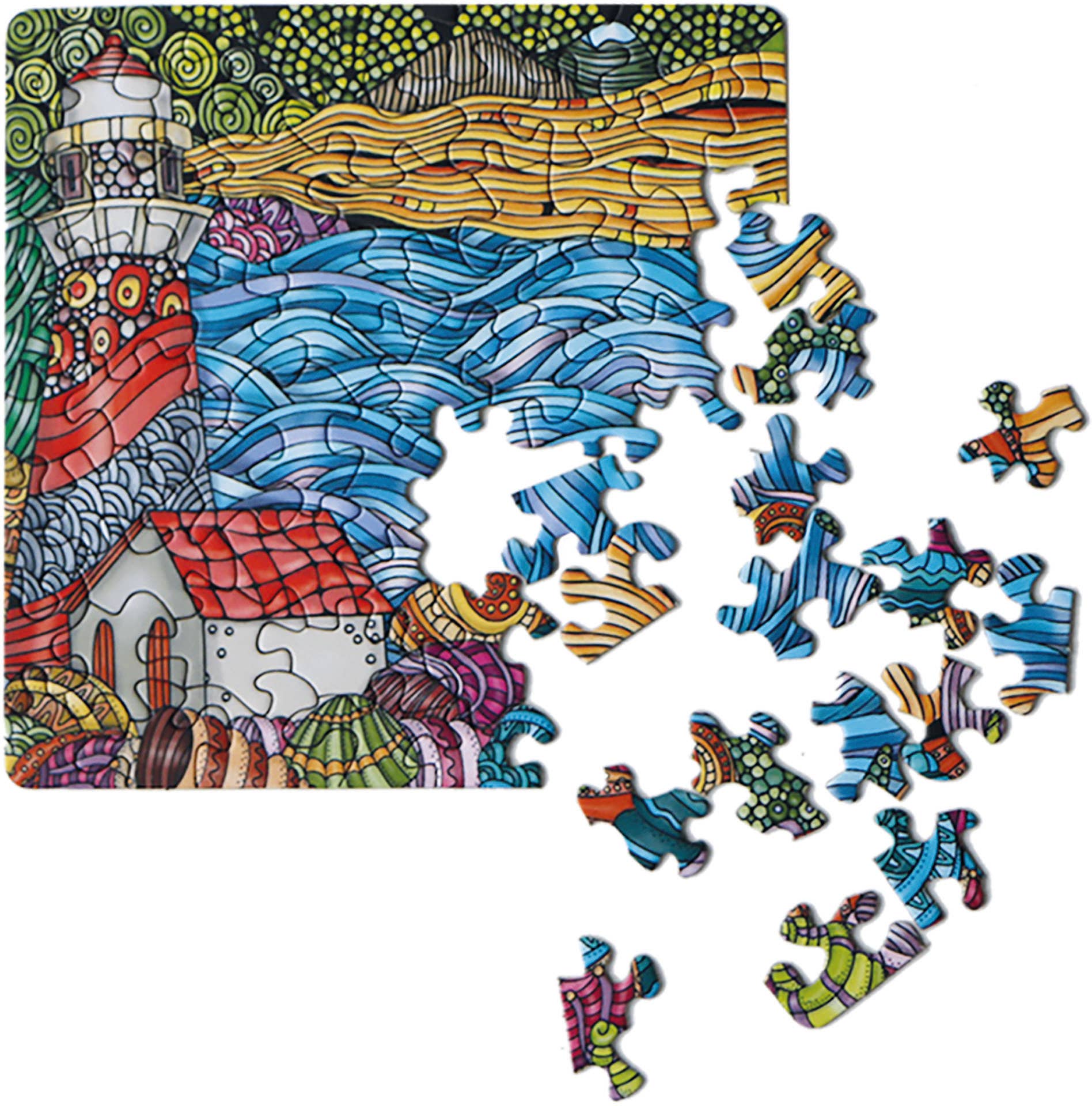 HQ Kites & Designs - Vendita all'ingrosso Puzzle - Adulti - Q Puzzle - Esposizione Mix di Colori (16 pz), 4 disegni (x4)1