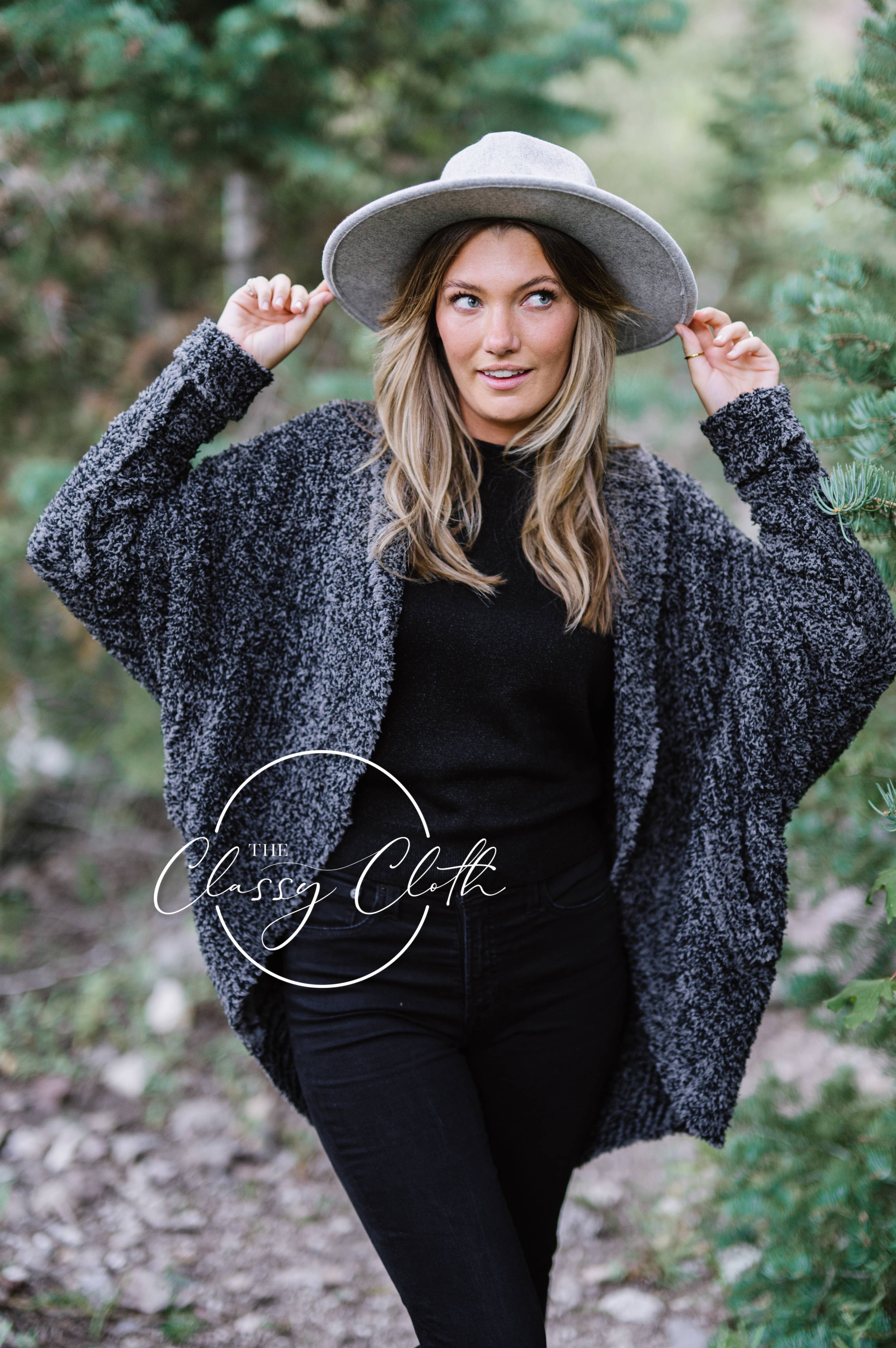 The Classy Cloth WS - Vendita all'ingrosso Cardigan - Donna - Cardigan Luxe - Nero Marled RTS0