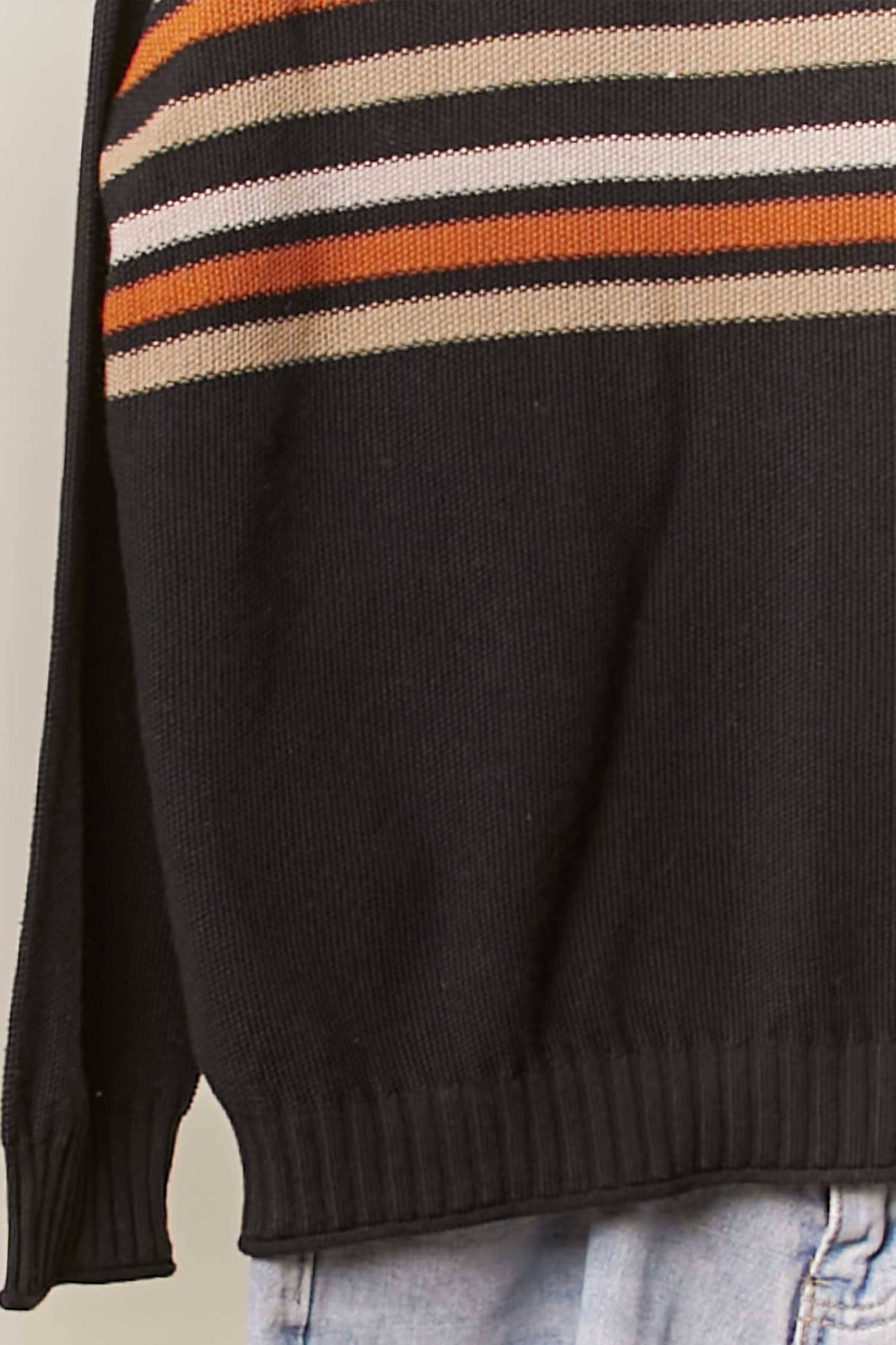 Mello. - Vente Pull en maille – femme - Pull léger en maille rayée14