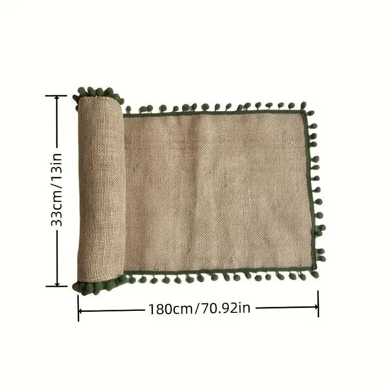 Huis Van Merken - Venta al por mayor Caminos de mesa - Camino de Mesa de Lino Rústico - Decoración de Comedor de Yute Tejido2