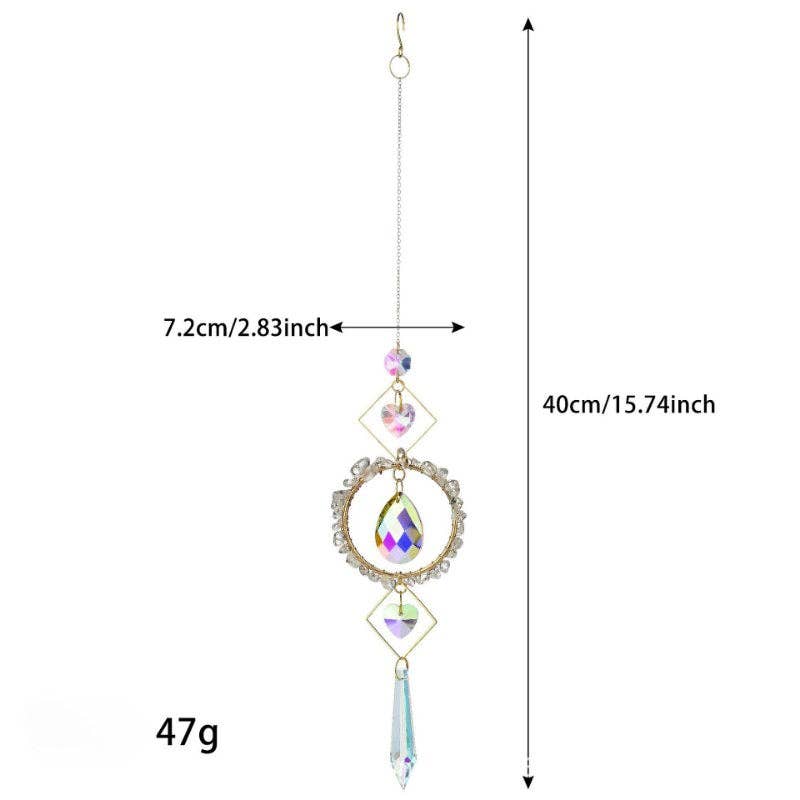 Dipped Shop - Wholesale Suncatcher - Colorful Stone Cross Crystal Home Hangings DP25A9271