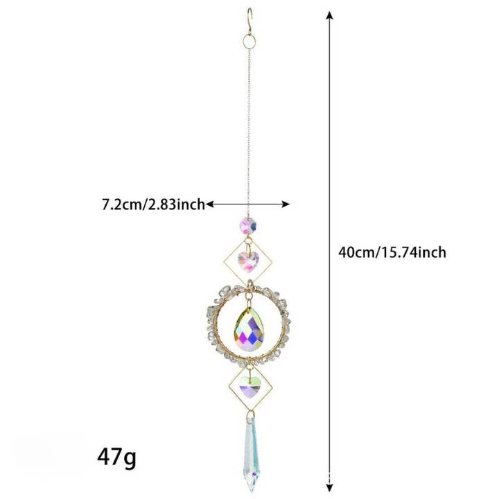 Dipped Shop - Wholesale Suncatcher - Colorful Stone Cross Crystal Home Hangings DP25A9271