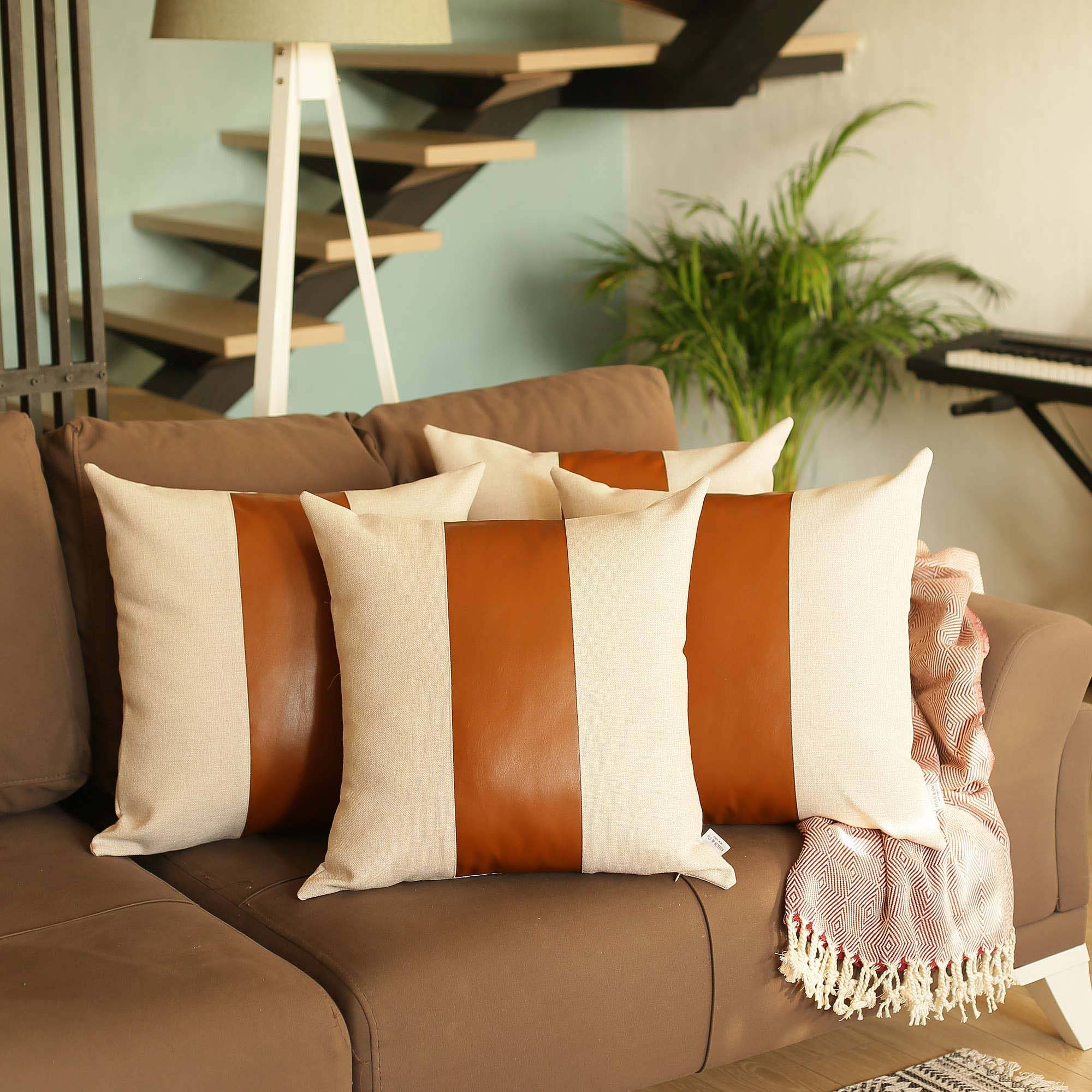 MIKE & Co.   NEW YORK – Großhandel Zierkissenbezug – Dekokissenbezug aus veganem Kunstleder, 4 Stück2