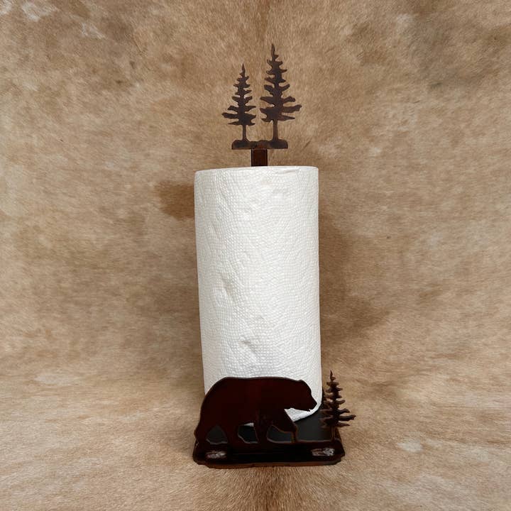 Rustic Paper Towel Holder Deer Bear Elk Tree Bass Moose for wholesale by Arellano Studios