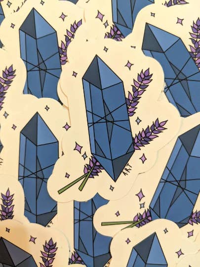 Sticker vinyle Witch Crystal Lavande | Imperméable pour la vente par Arcanist Artist