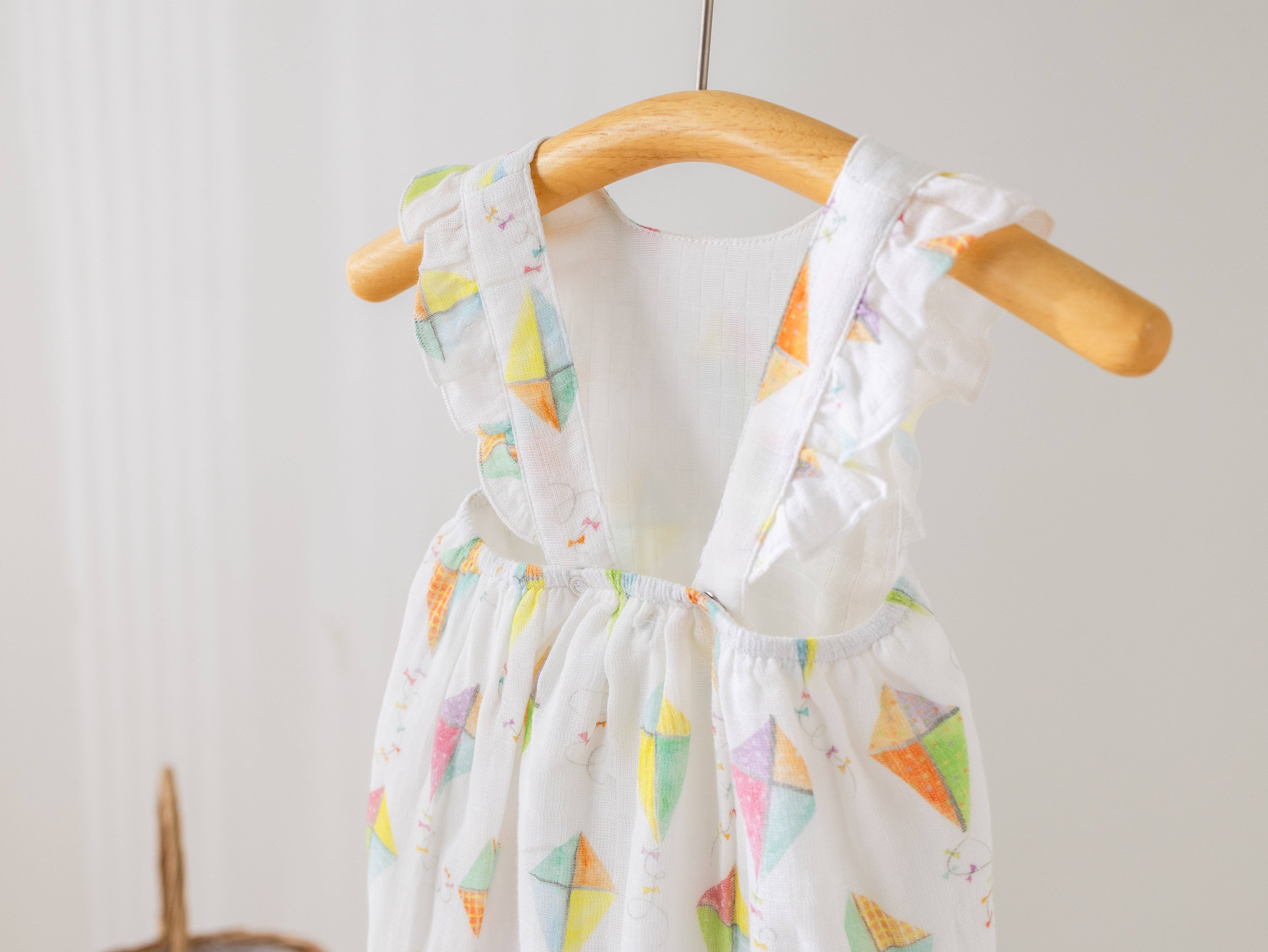 Nola Tawk - Wholesale Bodysuit (Non-Footed) - Baby - Reach for the Sky Organic Muslin Bubble Romper4