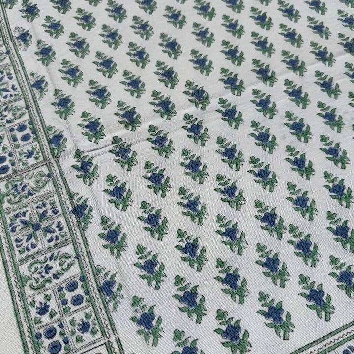 House of Mulmul LLC - Wholesale Tablecloth - Block Print Cotton Table Cloth (6-seater) #D501