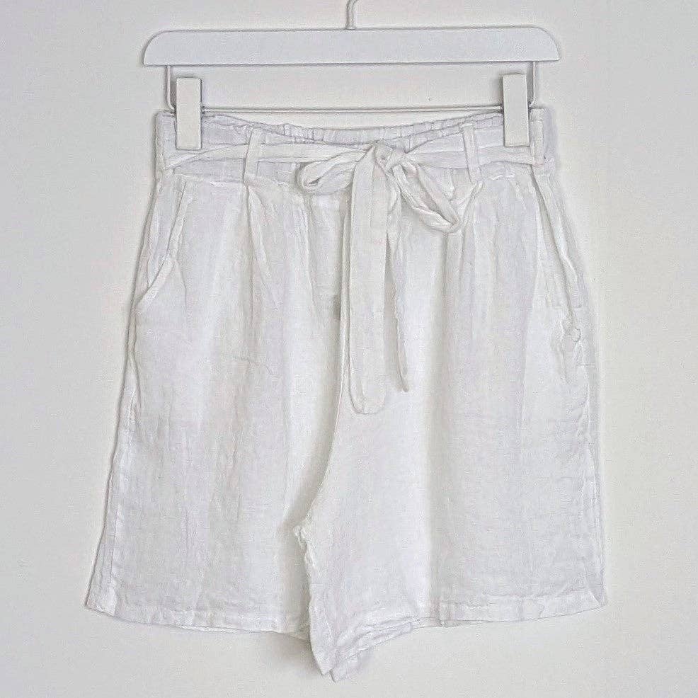 Tempest Designs – wholesale Shorts – Women’s – Pure linen shorts with elasticated tie waist and pockets (M)1