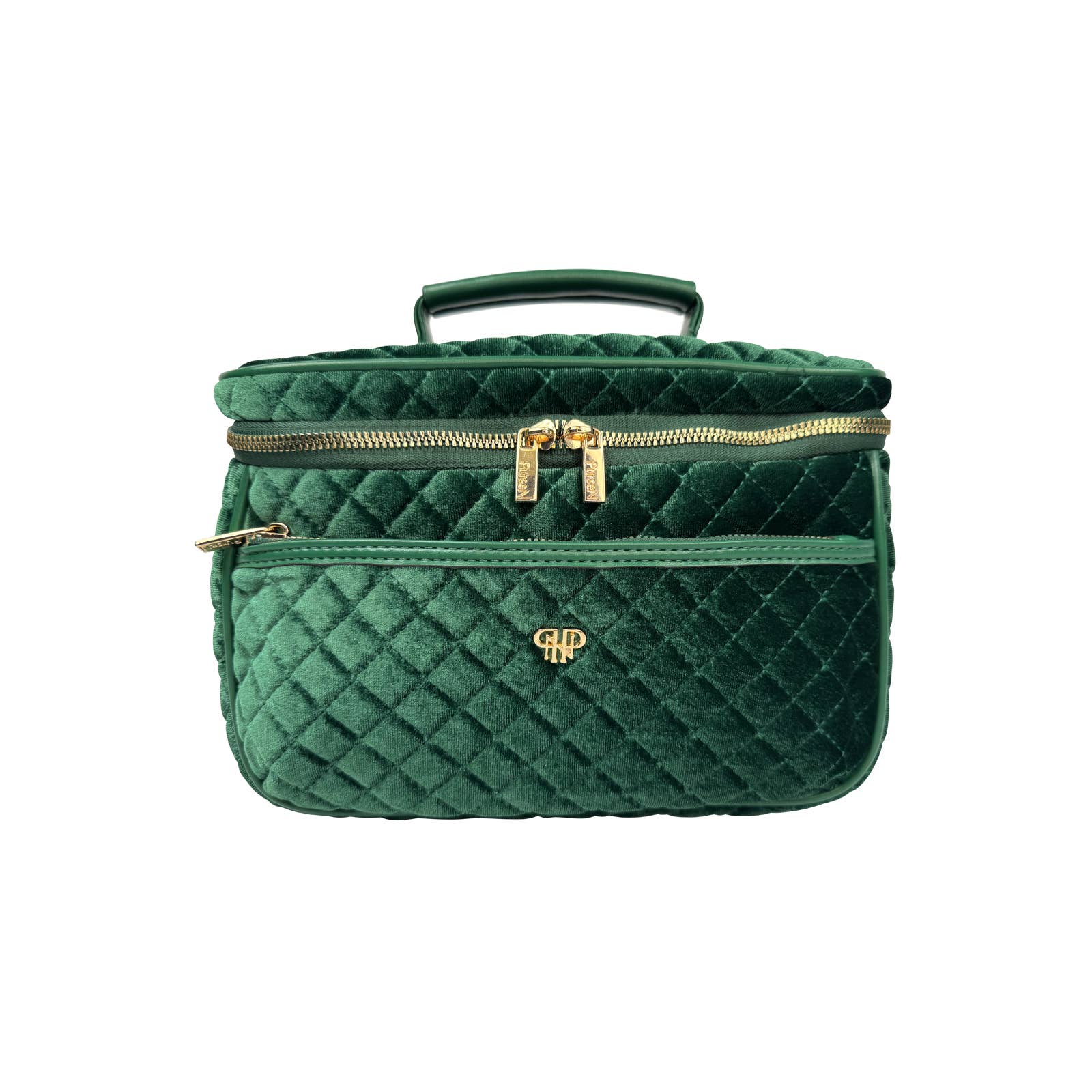 PurseN (new) - Wholesale Toiletry Bag - Women's - Classic Train Case - Emerald Velvet
