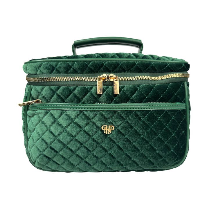 PurseN (new) - Wholesale Toiletry Bag - Women's - Classic Train Case - Emerald Velvet0