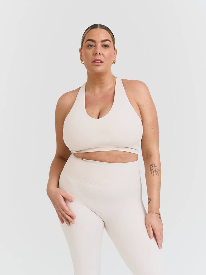 Sisterly Tribe - Wholesale Sports Bra - Women's - Softsculpt V-neck Cross Back Bra - Marshmallow3