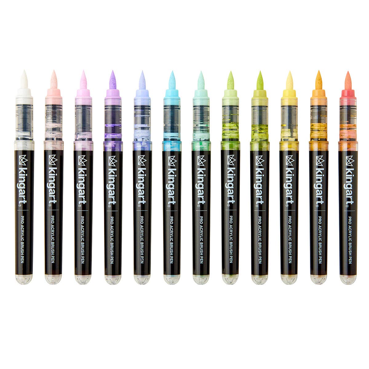 KINGART - Wholesale Stiften - Acrylverf Penseelstift - 12 Pastelkleuren1