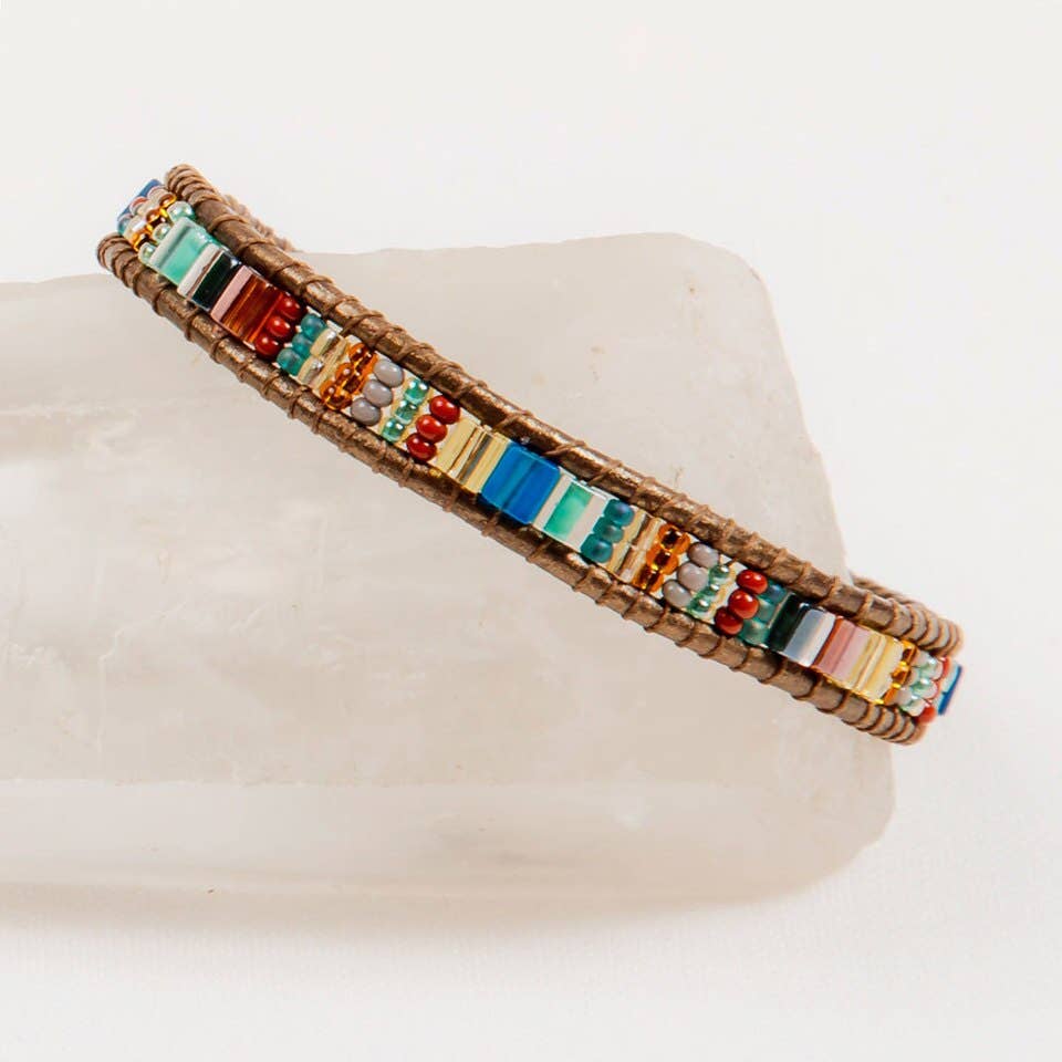 Altiplano - Wholesale Beaded Bracelet - Handmade Bracelet Miyuke Bead and Leather2