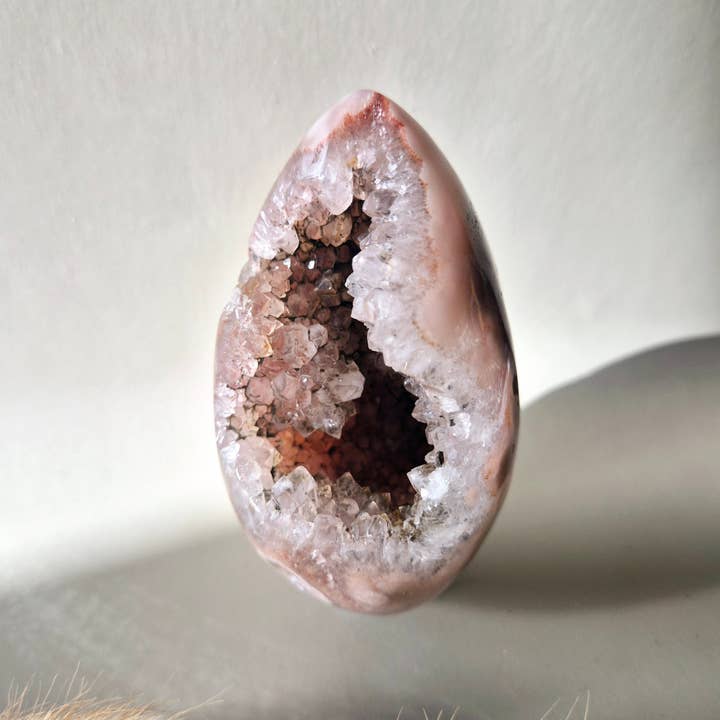Moonlight Gemstones - Wholesale Spiritual Stone/Crystal - Gemstone Pink Amethyst Egg with Druzy (336 grams)3