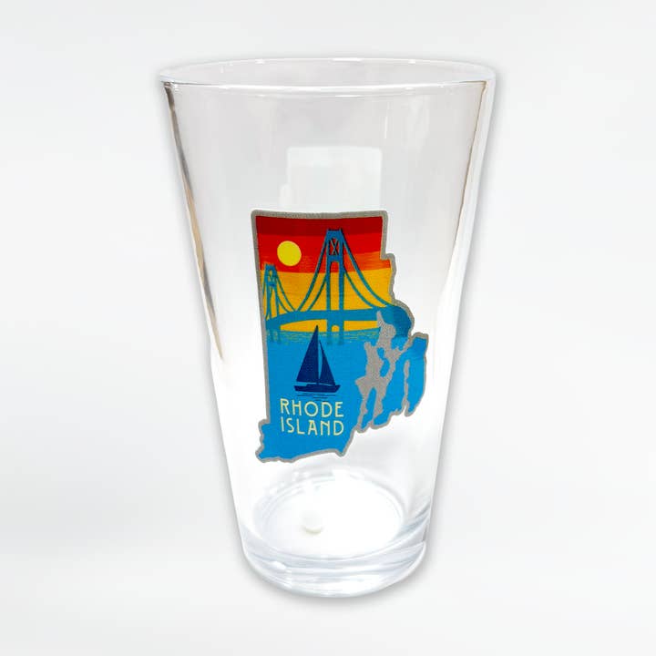 Rhode Island Sunset Design Pint Glass for wholesale by Commonwealth Souvenirs