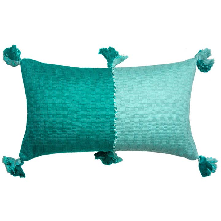 Antigua kussen - Jade & vervaagd Aqua Colorblocked voor wholesale door Archive NY