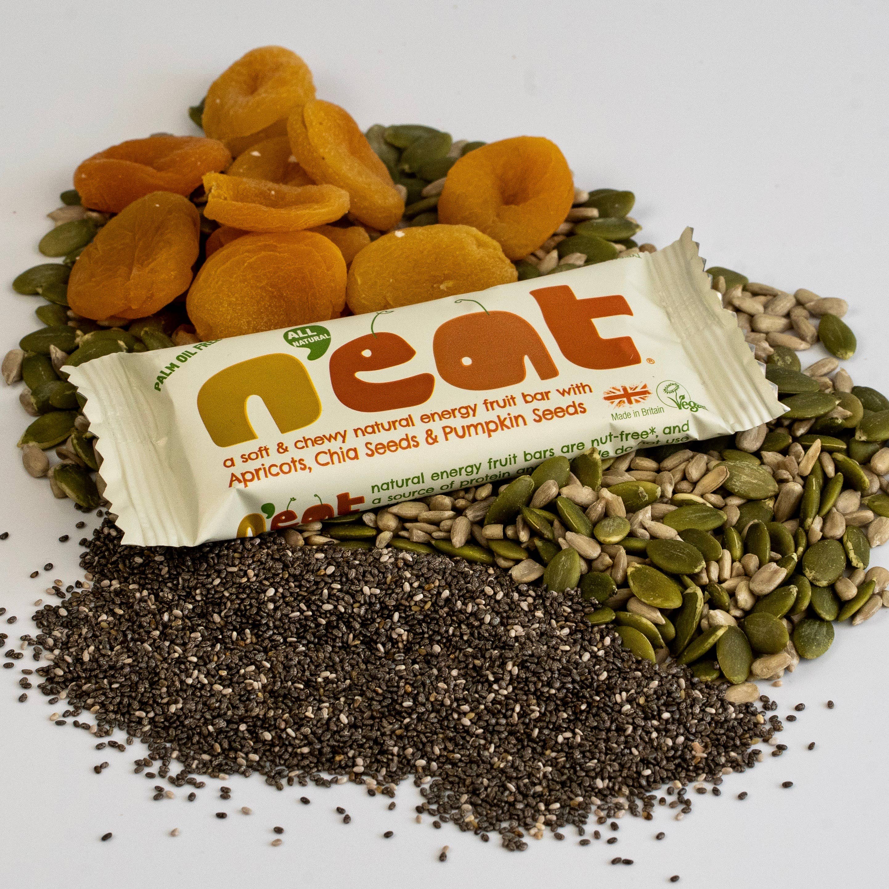Jenks Brands Limited – wholesale Snack bar – N’eat Natural Energy Apricot, Chia, Pumpkin Seeds Bar 16x45g1