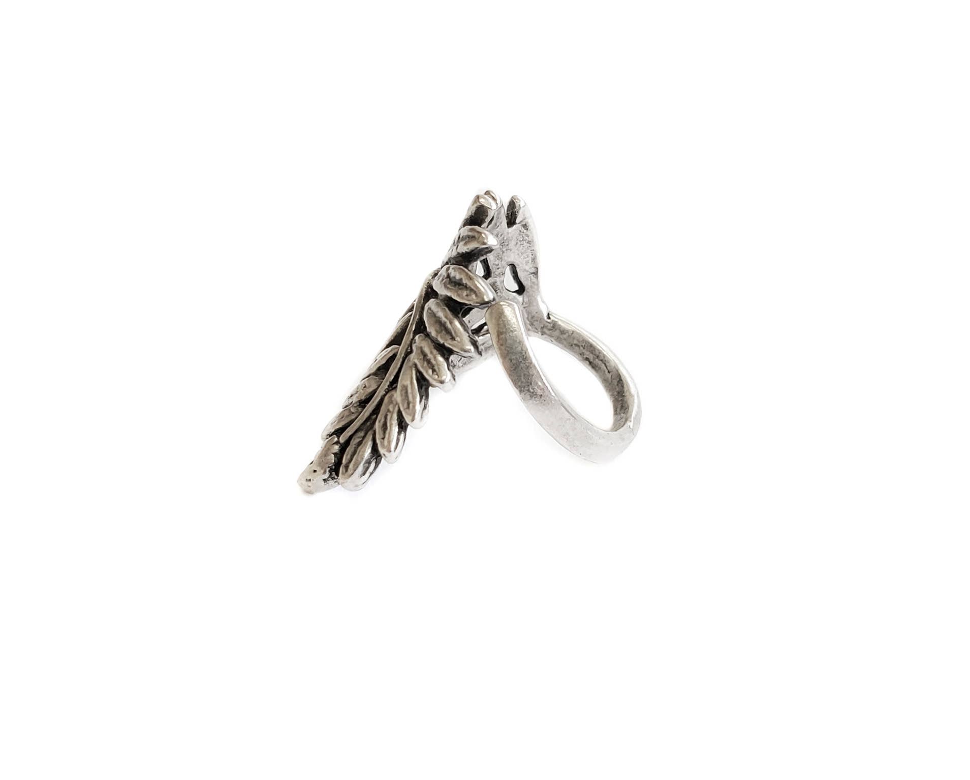 Chanour - Wholesale Cocktail/Statement Ring - Handmade Leaf Brass Ring In Silver Plated - ZRC-0141