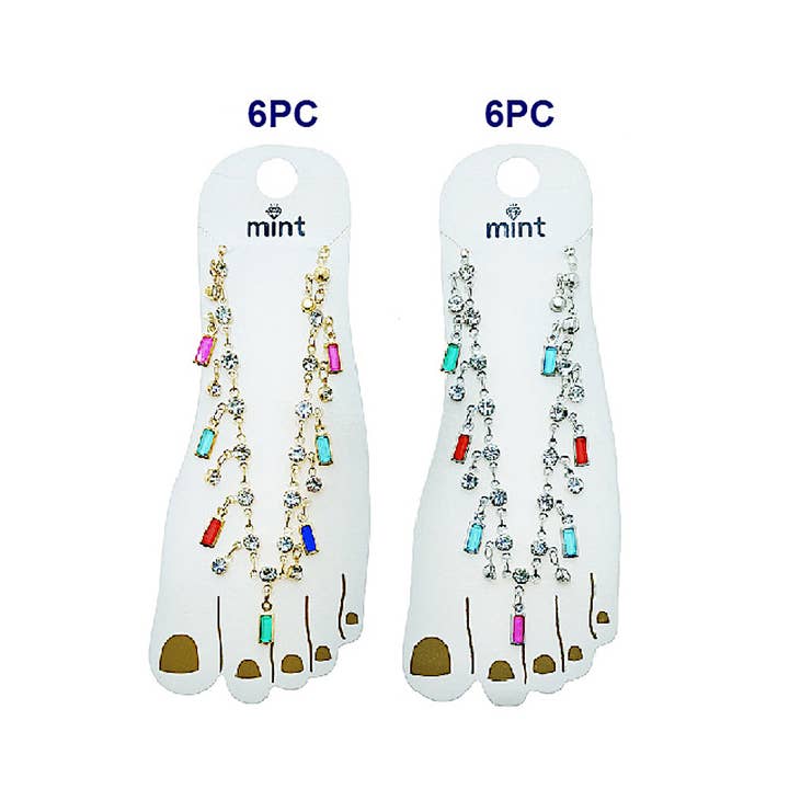 Atlas Fashion - Wholesale Anklet - Rectangle Gemstone Anklet1