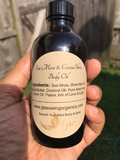 Sea Moss & CocoasHea kropsolie for engroshandel hos GlassWing Organics