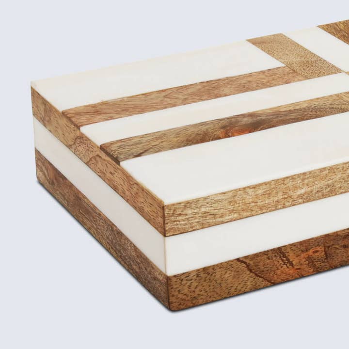 Muqeem & Brothers - Wholesale Decorative Box - Patisserie Delight Resin Wood Inlay Storage Box Art7