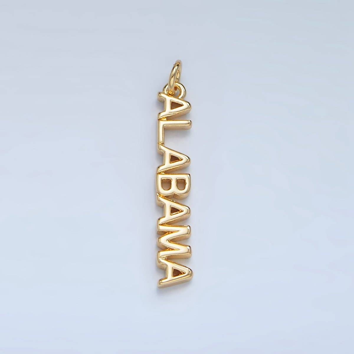 Aim Eternal - Wholesale Individual Charm/Pendant - 16K Gold Filled USA City States Script Tag Charm in Gold & Silver | D814 - D82320