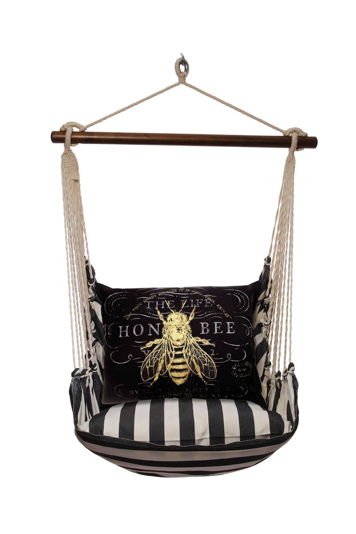 Magnolia Casual - Wholesale Swing Set - Hammock Swing 4-Piece Set indoor / outdoor - Black & White7