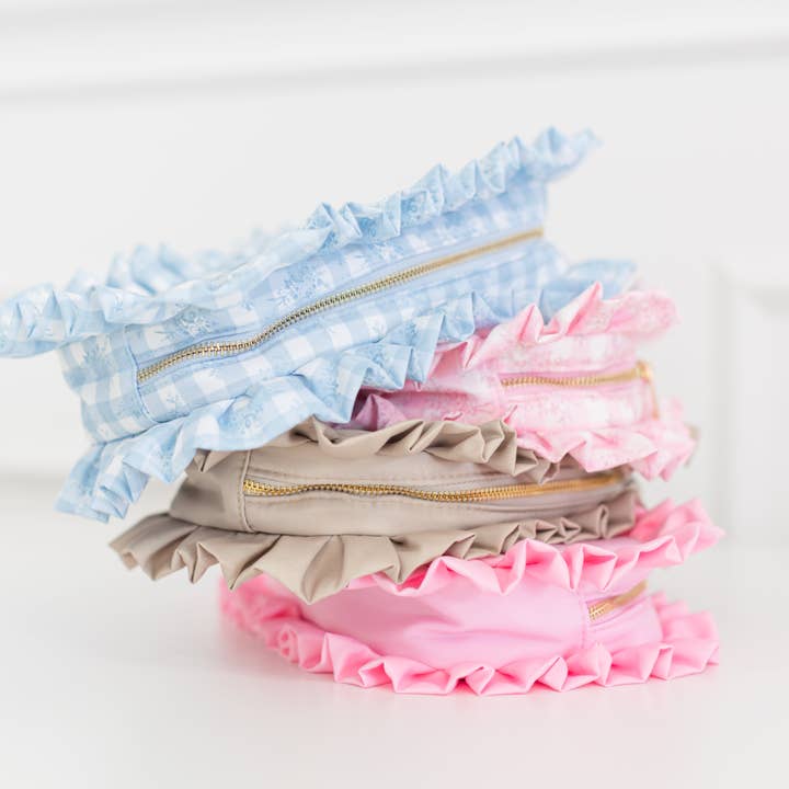 Ruffled Nylon Medium Pouch for wholesale by Hollis