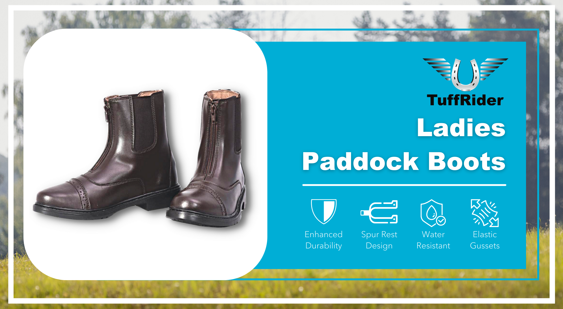 JPC Equestrian - Vente Bottes – femme - Bottes de paddock à fermeture éclair sur le devant TuffRider pour femme7