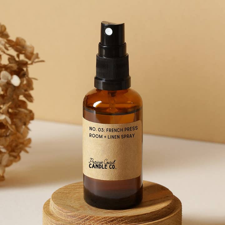 No. 03: French Press- Room + Linen Spray for wholesale by Prairie Coast Candle Co.