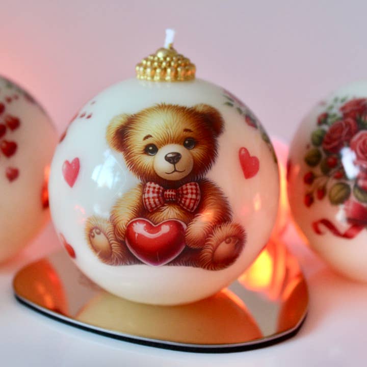 Vela de San Valentín con oso de peluche | Regalo para novia para venta al por mayor de Latana Candles