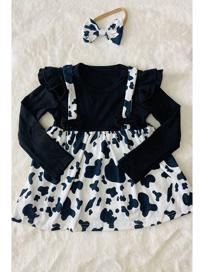 luluclothes - Wholesale T-Shirt - Kids - DLH2812 Fall clothing Knitted black cow long sleeve top3