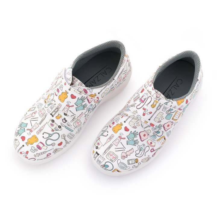 Calzame - Wholesale Slip On Sneakers - Women's - Nursing sanitary and nursing shoes with velcro