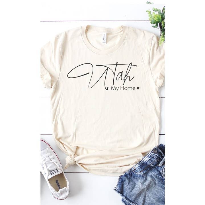 Utah mein Zuhause Grafik-T-Shirt für den Großhandel von Kissed Apparel