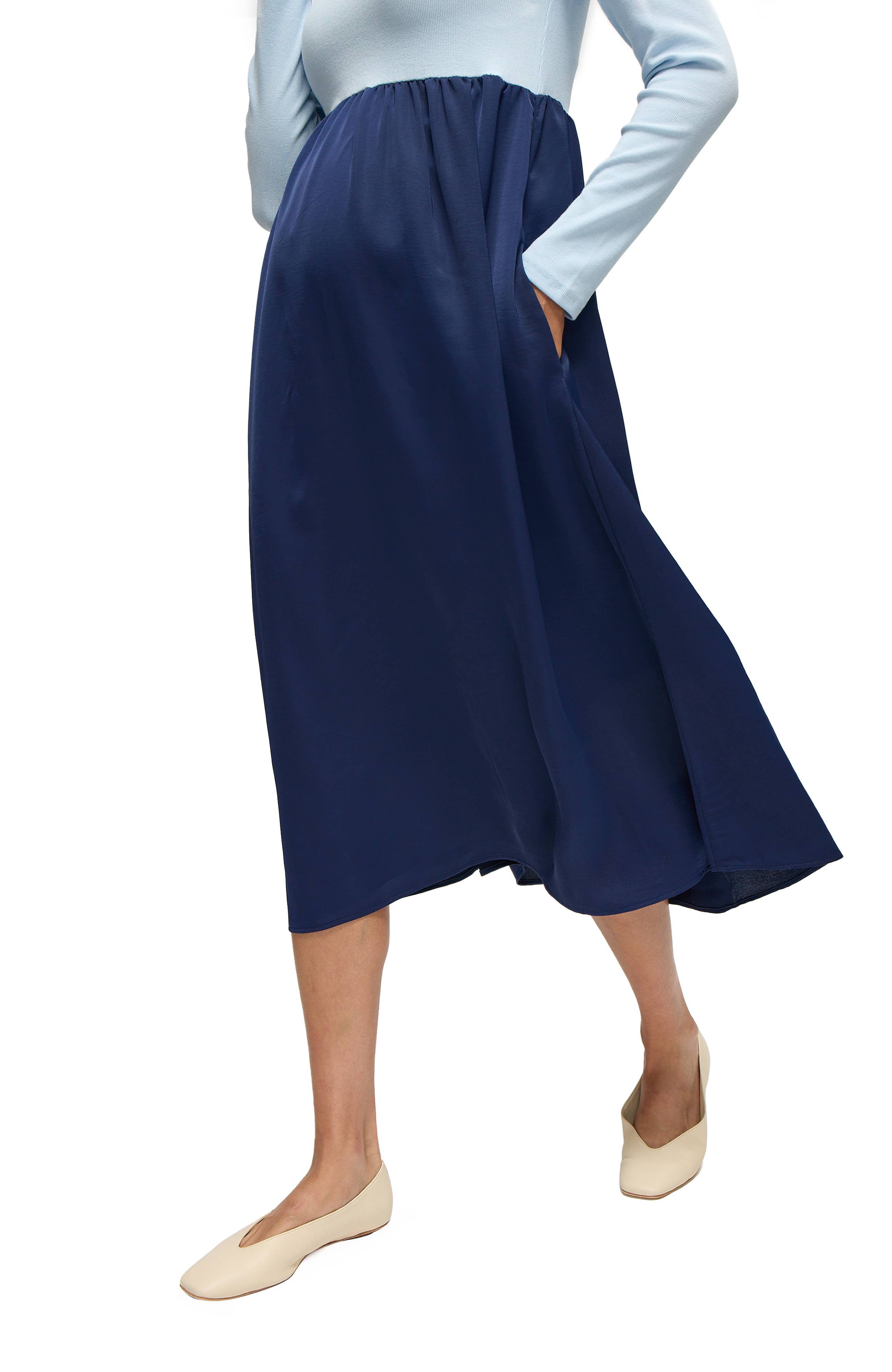 Ingrid & Isabel - Wholesale Dress - Maternity - The Double Take Mixed Media Midi Dress8