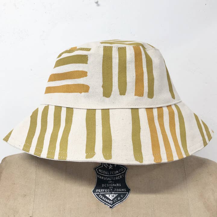 Okker Grid Bucket Hat for engroshandel hos Erin Flett