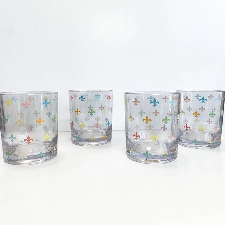 Nola Tawk - Wholesale Drinking Glass/Cup - Fleur De Lis Acrylic Drinking Glasses2