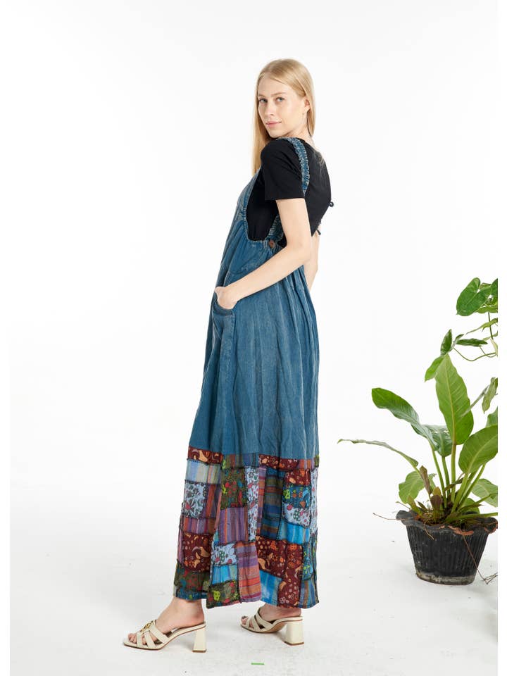Kathmandu Imports - Wholesale Dress - Women's - Patchwork Pinafore Dress (KT-1444)2