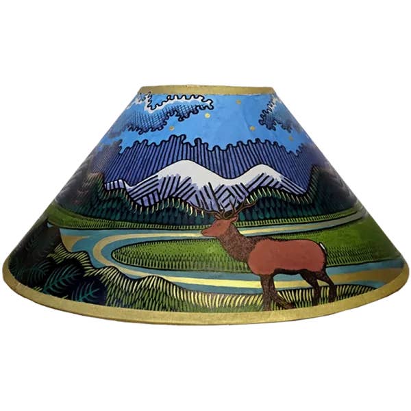 Handmålad landskapslampskärm för wholesale av Cressida Bell