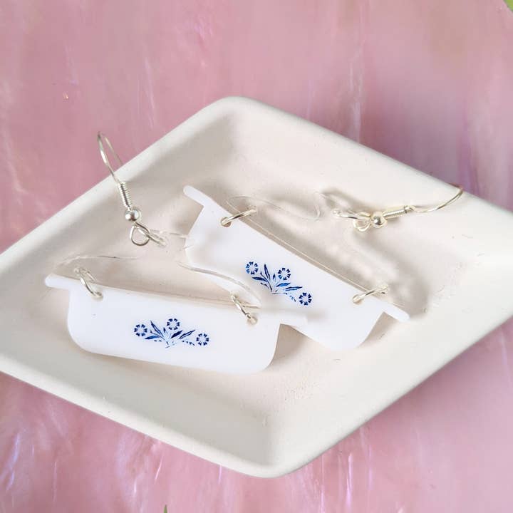 Blue Cornflower Earrings | Vintage Inspired Earrings | Blue for wholesale by KokiCraft