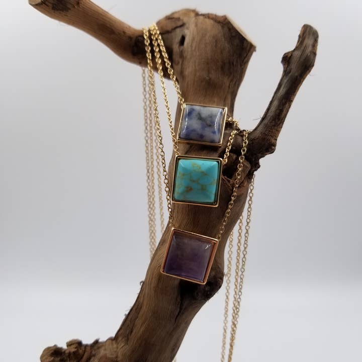 CHAKRA JEWELRY - Venta al por mayor Collares con colgantes/abalorios - Collar de bloques de piedra natural4