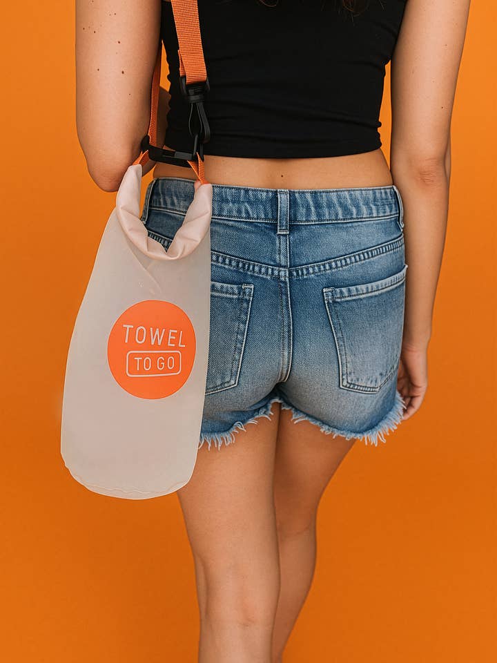 Roll N Go Waterproof Transparent Dry Bag, Orange (5 Liters) for wholesale by Towel to Go