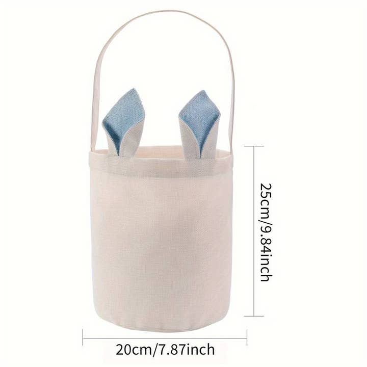 Swanky Bazaar – wholesale Basket – Kids & baby – Blank Blue or Pink Bunny Ears Linen Easter Basket