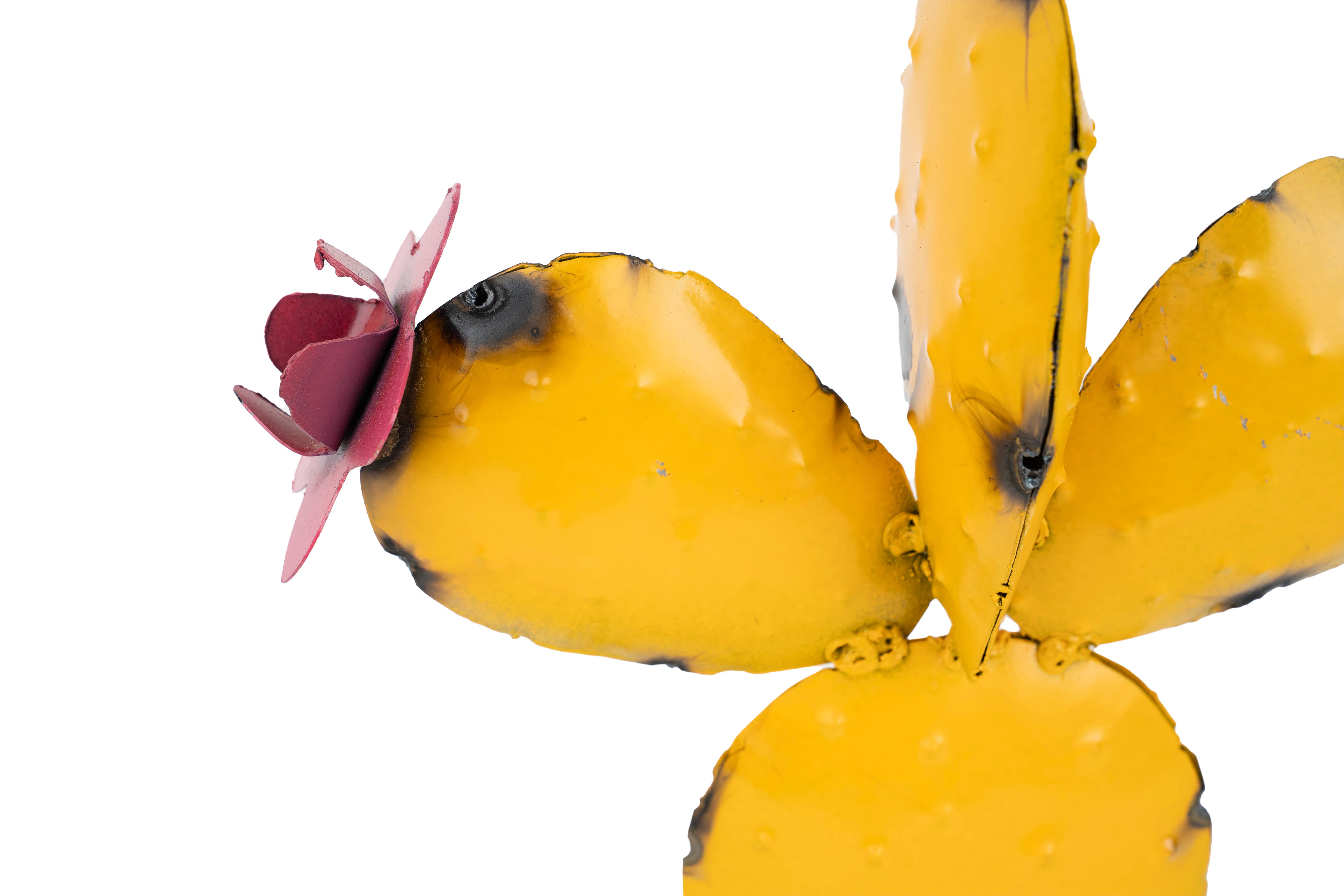 My Amigos Imports - Vente Décorations de table - Tempe Cactus Métallique Épineux-Cactus Figuier de Barbarie-9x17--Jaune4