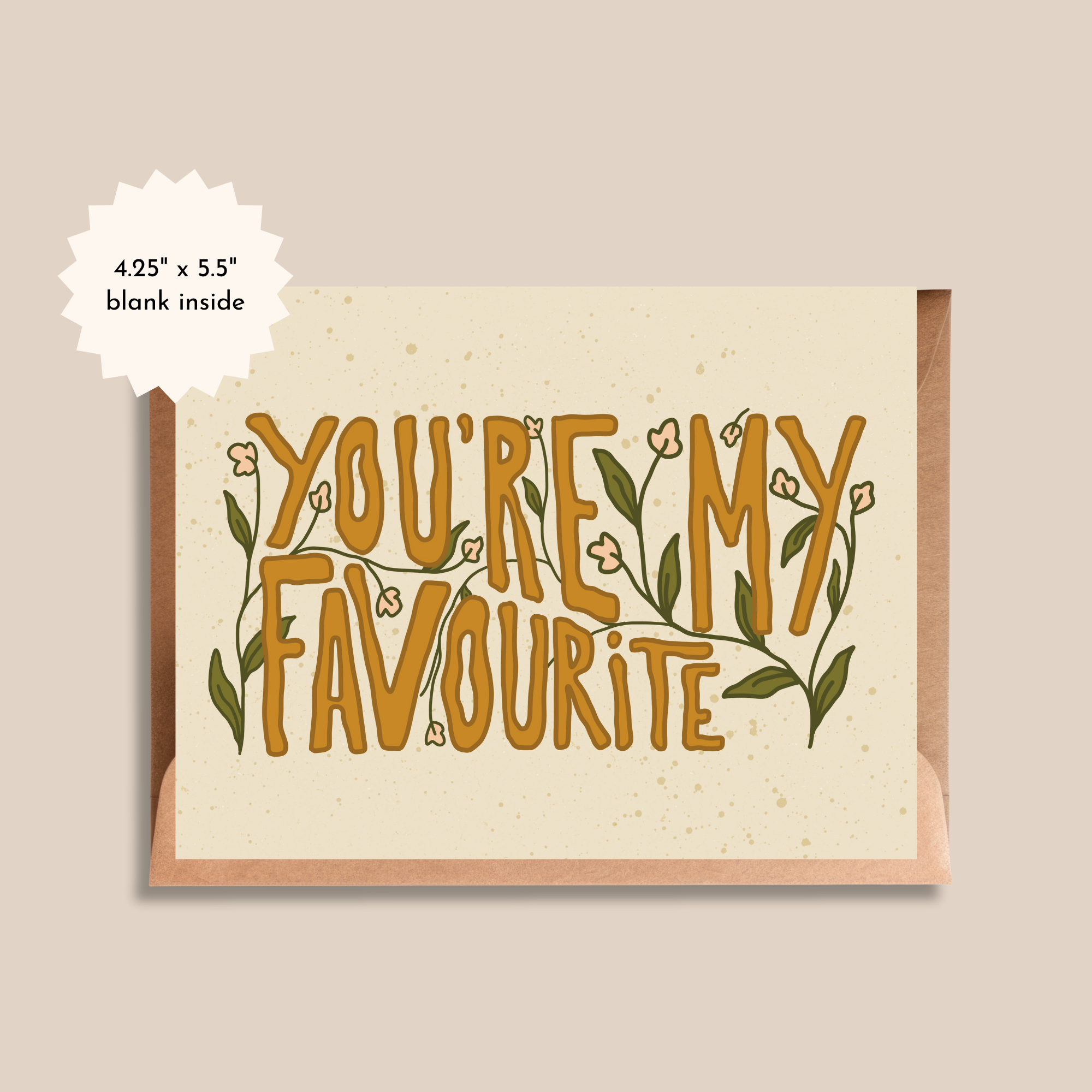 Brush + Bird Paper Co. - Wholesale Everyday Greeting Card - You're My Favourite | Love, Friendship, Family Card2
