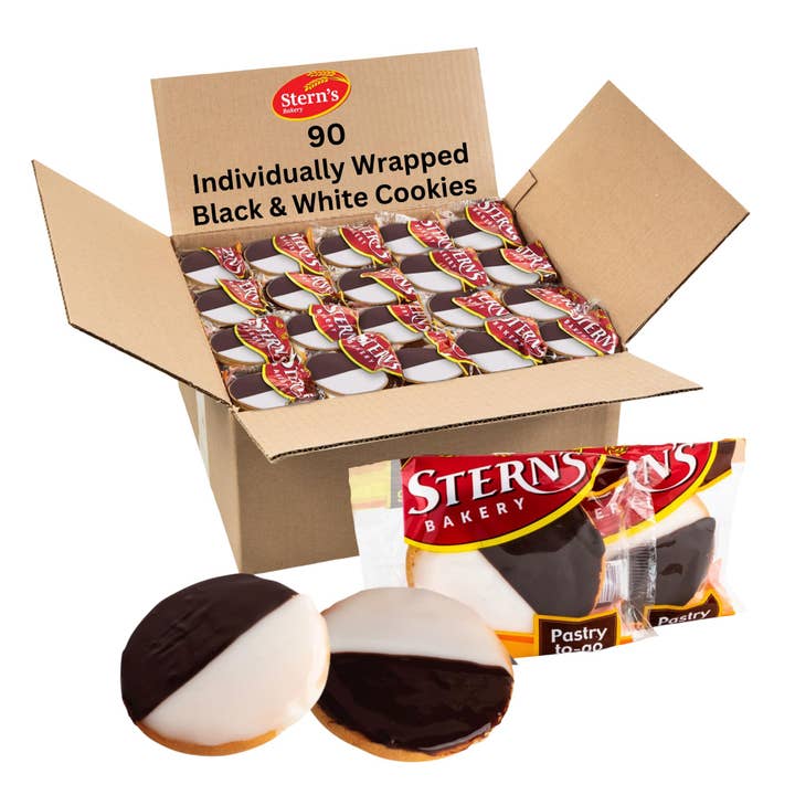 Black & White Cookies | 90 Individually Wrapped Cookies for wholesale by Stern's Online