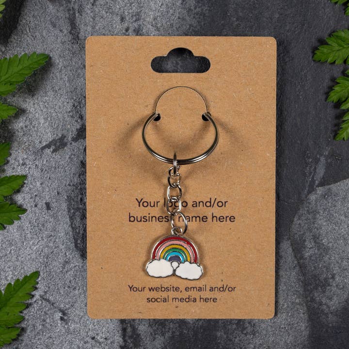 Fernery Designs – wholesale Återförsäljarskyltning – Anpassade tryckta Kraft Nyckelring Displaykort4